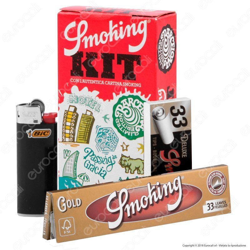 KIT SMOKING ACCENDINO + FILTRO + CARTINA 100 pz - Macagno Distribuzione